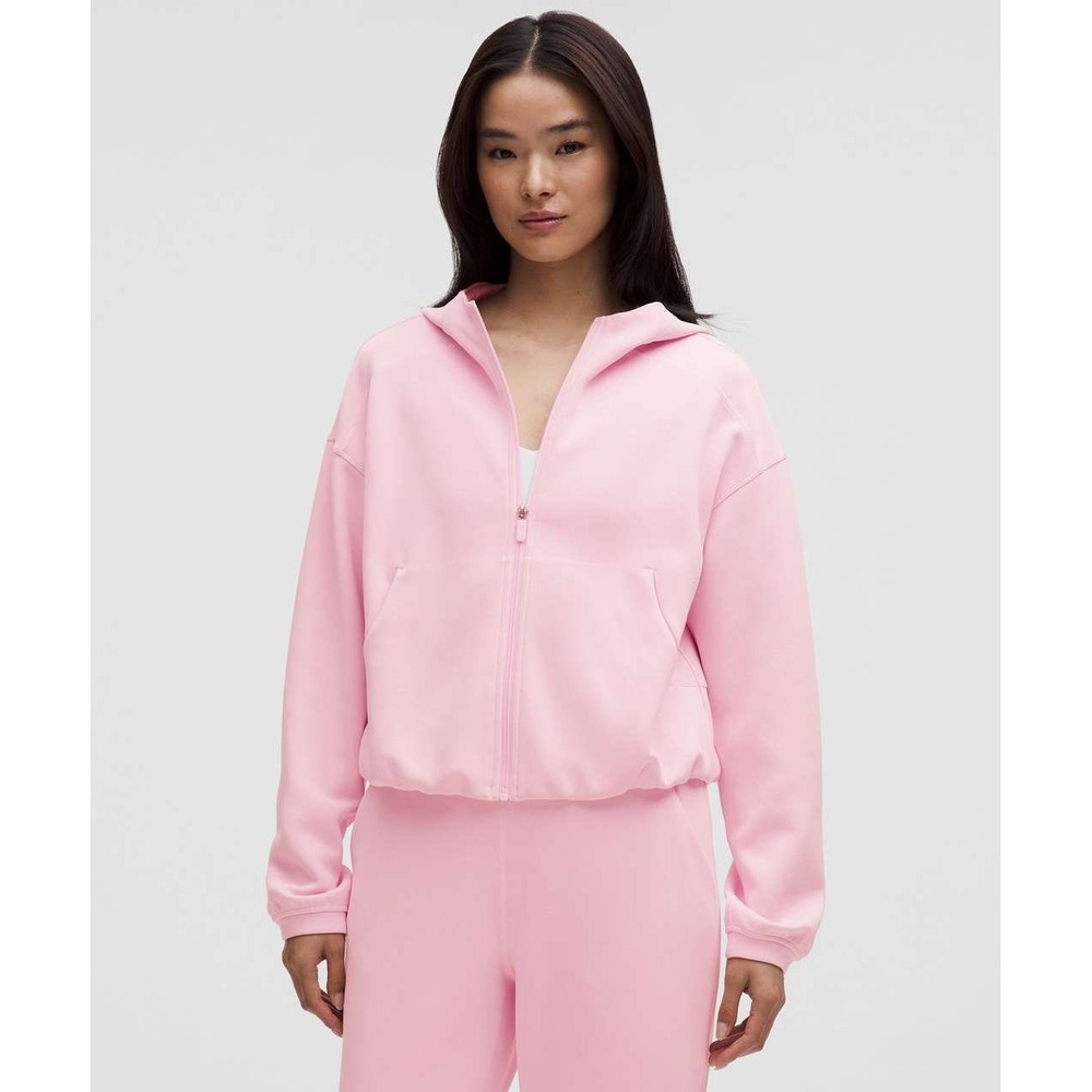 Lululemon Softstreme Full-Zip Hoodie Pink Organza Womens Size 4 Relaxed Fit